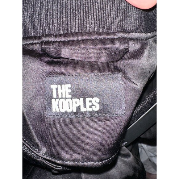 Kooples French Clothing Mens Sateen Lover Black Satin Bomber Jacket M NWT $295 - Picture 6 of 7